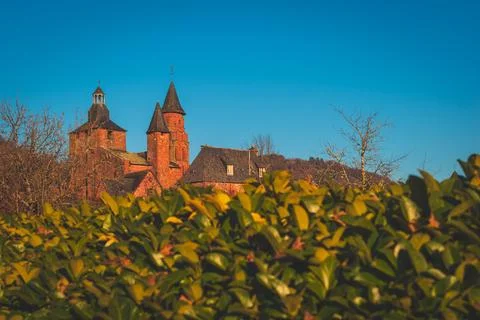 A view of the unique architecture of Collonges-la-Rouge (Corrze, Nouvelle-A.. Stock Photos