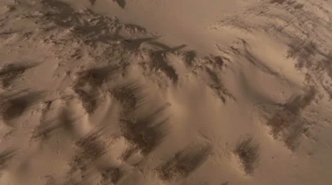 View of the unique sandy barkhan in Russia. Aerial video. Stock Footage 50873948