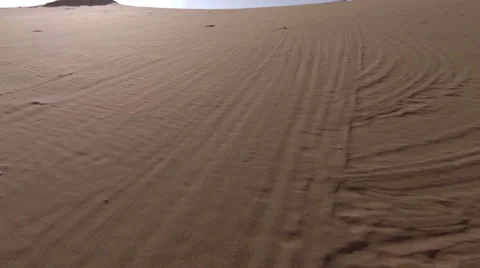 View of the unique sandy barkhan in Russia. Aerial view. Stock Footage 50873972