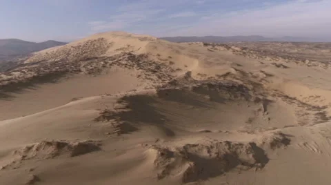 View of the unique sandy barkhan in Russia. Stock Footage 50874238
