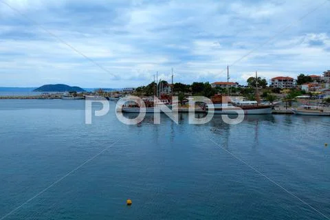View upon neos marmaras, chalkidiki, greece Stock Photos