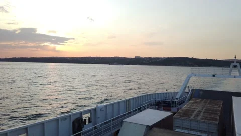 View from upper deck of a ferry between Eskihisar to Yalova port Video stock 205041503