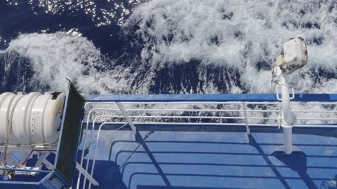 View of the upper deck of the ferry sailing to reach Sardinia. Especially the 動画素材 135681478