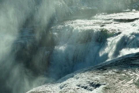 A view of the upper fall atLetchworth State Park. Stock Photos
