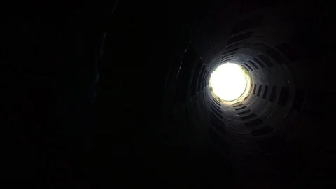 View of the upper hole of the well of San Patrizio Stock Footage 95293848