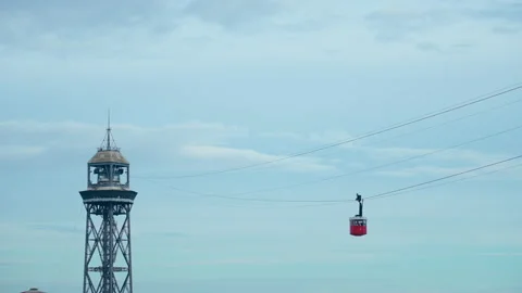 View of the upper station of the funicular Stock Footage 232995141