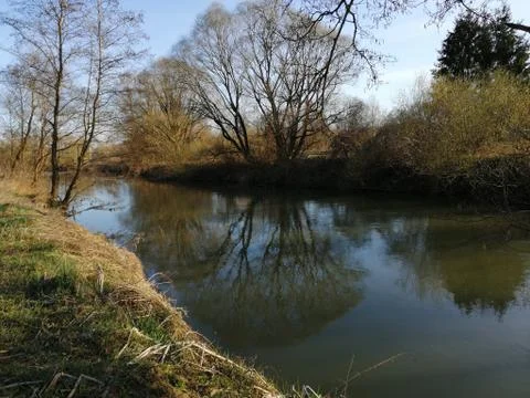 View upper the union River  LAFNITZ  south-side Stock Photos