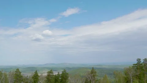 View of the Ural mountains in clear sunny weather Stock Footage 137560419