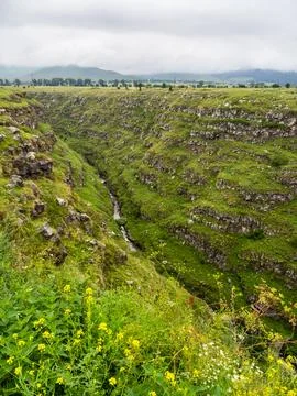 View of Urut river from Lori Berd fortress Stock Photos