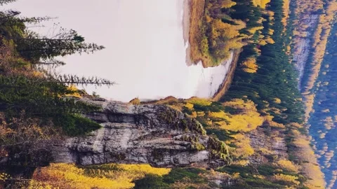 View of the Usva pillars and the river in autumn.  Stock Footage 254793285