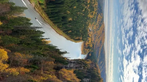 View of the Usva pillars and the river in autumn. Stock Footage 255781243