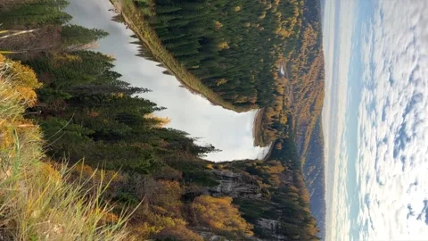 View of the Usva pillars and the river in autumn. Stock Footage 261515135