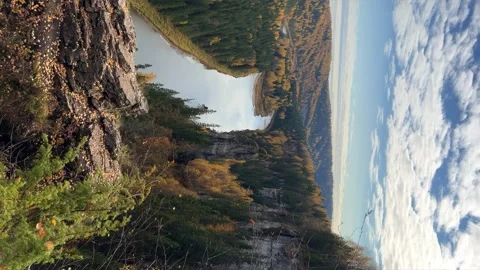 View of the Usva pillars and the river in autumn.  Stock Footage 263189097