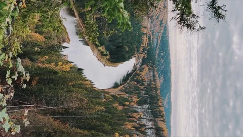 View of the Usva pillars and the river in autumn. Stock Footage 263814658