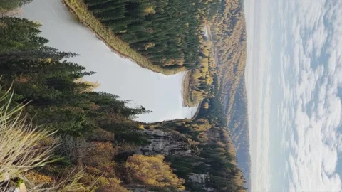View of the Usva pillars and the river in autumn. Stock Footage 263815607