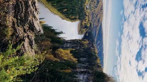 View of the Usva pillars and the river in autumn. Stock Footage 263817445