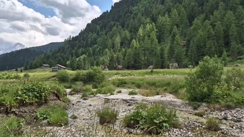 A view of Val Duron near Campitello di Fassa - Val di Fassa - Italy Stock Footage 280354178