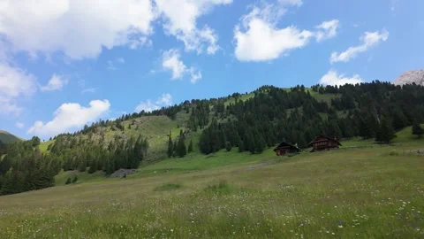 A view of Val Duron near Campitello di Fassa - Val di Fassa - Italy Stock Footage 288012388
