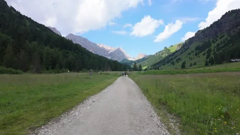 A view of Val Duron near Campitello di Fassa - Val di Fassa - Italy Stock Footage 288012496