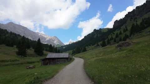 A view of Val Duron near Campitello di Fassa - Val di Fassa - Italy Stock Footage 288012639