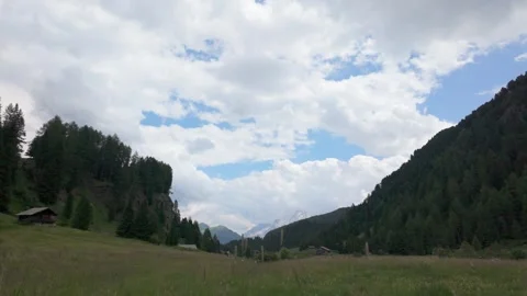 A view of Val Duron near Campitello di Fassa - Val di Fassa - Italy Stock Footage 288012705
