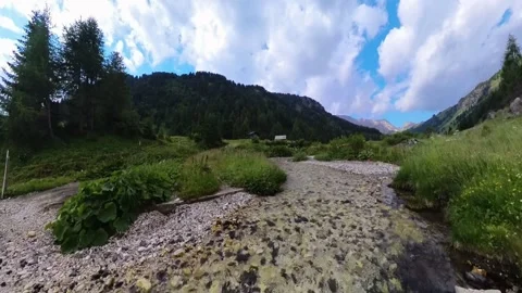 A view of Val Duron near Campitello di Fassa - Val di Fassa - Italy Stock Footage 290394078