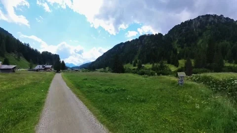 A view of Val Duron near Campitello di Fassa - Val di Fassa - Italy Stock Footage 290396406