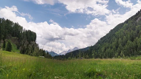A view of Val Duron near Campitello di Fassa - Val di Fassa - Italy - Timelapse Stock-Footage 292991341
