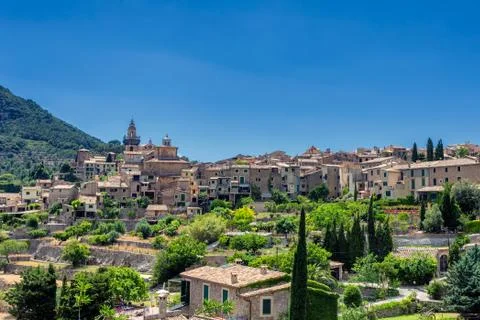 View of Valdemossa - old town in mountains of Mallorca island Stock Photos