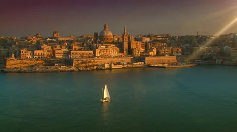 View of Valletta cityscape Stock Footage 55571765