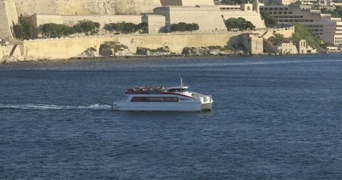 View to Valletta from Sliema in Malta Stock Footage 77862629