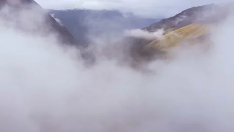 View of the valley from above the clouds Stock Footage 168578181