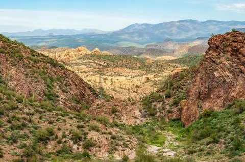 View into the Valley at Apache Trail Stock Photos