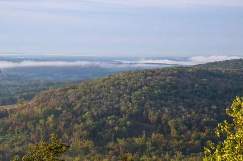 View of the valley below from the top of Morrow mountain state park. Stock Photos
