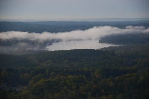 View of the valley below from the top of Morrow mountain state park. Stock Photos