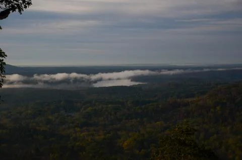 View of the valley below from the top of Morrow mountain state park. Stock Photos