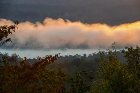 View of the valley below from the top of Morrow mountain state park. Stock Photos