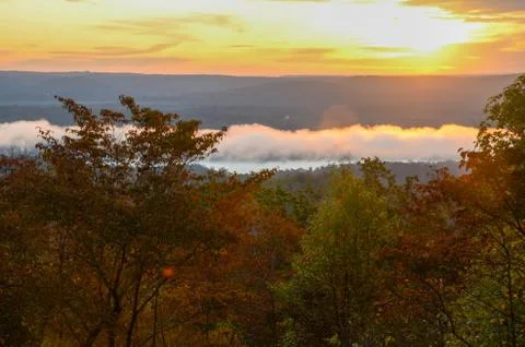 View of the valley below from the top of Morrow mountain state park. Stock Photos