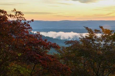 View of the valley below from the top of Morrow mountain state park. Stock Photos