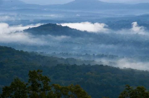 View of the valley below from the top of Morrow mountain state park. Stock Photos