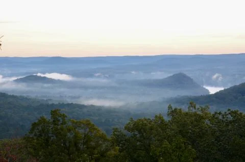 View of the valley below from the top of Morrow mountain state park. Stock Photos