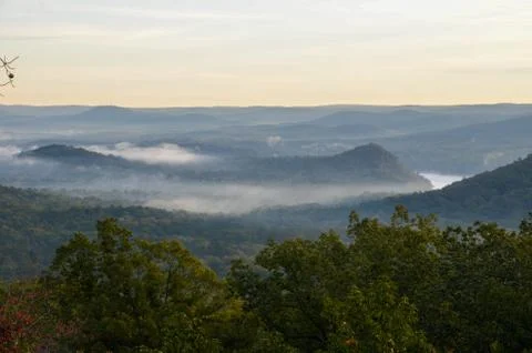 View of the valley below from the top of Morrow mountain state park. Stock Photos