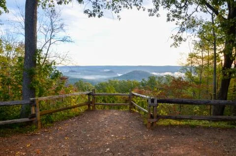 View of the valley below from the top of Morrow mountain state park. Stock Photos