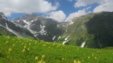 View Of The Valley Flowering Meadows 스톡 동영상 88912322