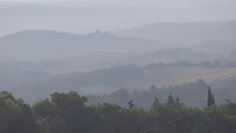 View of the valley in Tuscany Stock Footage 72381859