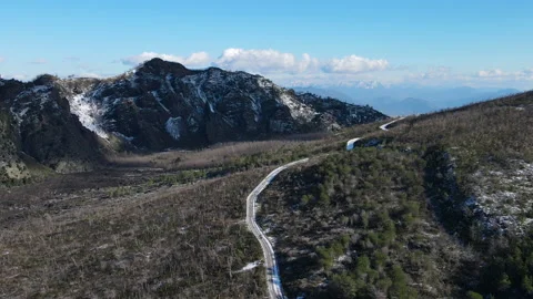 View of the valleys of the Alps. Shooting from a copter. Stock Footage 172091562