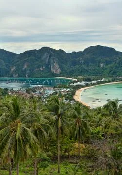 The view from the vantage point on phi phi Stock Photos