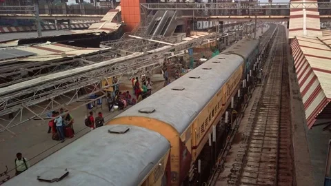 View of Varanasi Junction railway station. Stock Footage 139654752