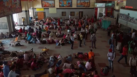 View of Varanasi Junction railway station. Stock Footage 141457977