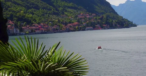 View at Varenna at Lake Como in Lombardy, Italy Stock Footage
